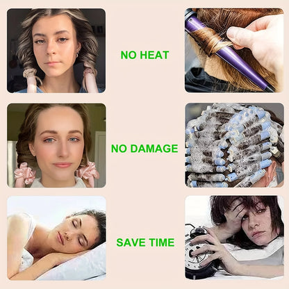 4 Pcs Heatless Curling Rod Headbands Hair Roller Set