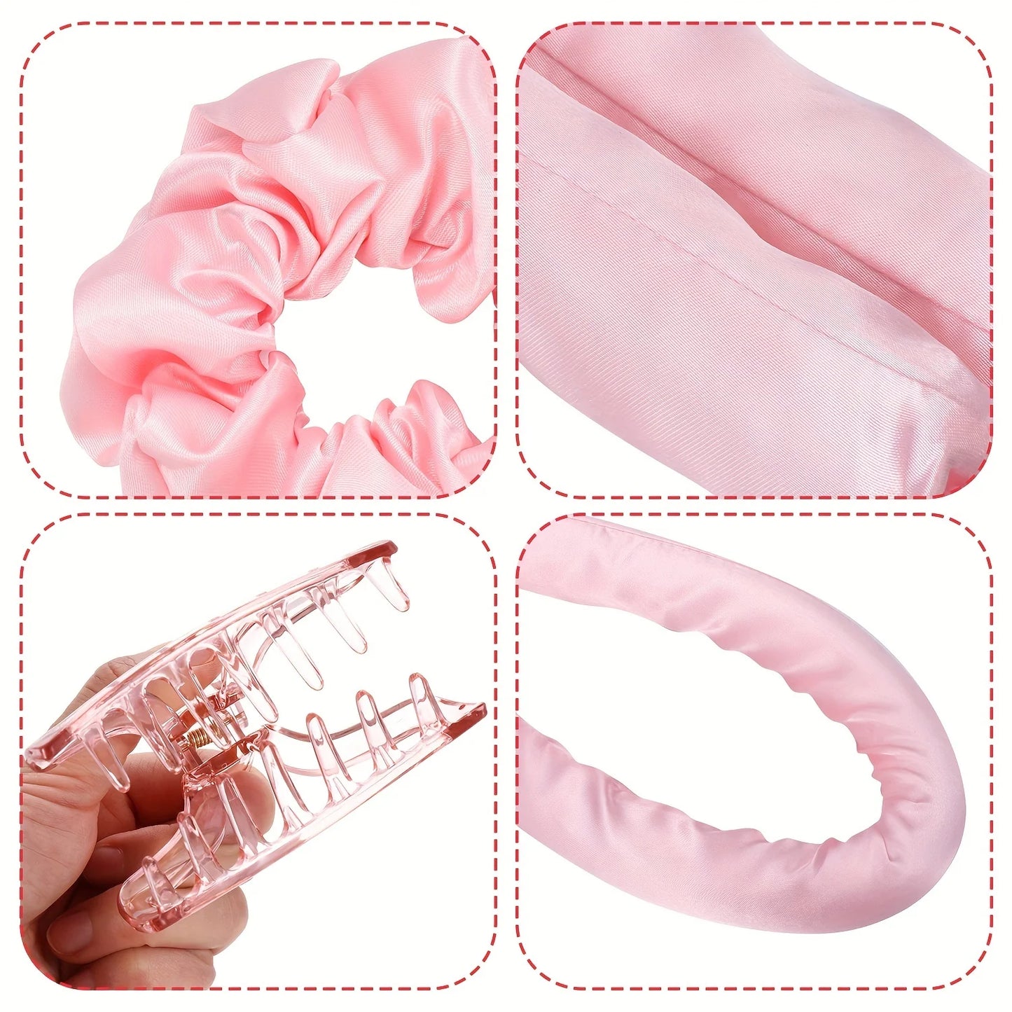 4 Pcs Heatless Curling Rod Headbands Hair Roller Set